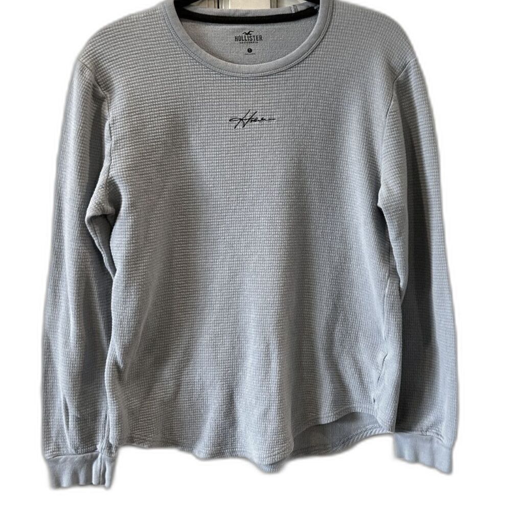 HOLLISTER LOGO MENS WAFFLE LONG SLEEVE T-SHIRT - SIZE SMALL